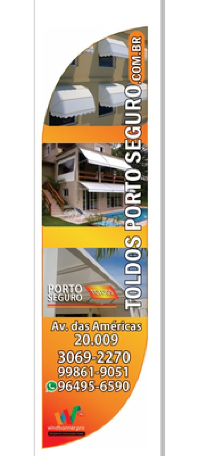 Wind Banner RJ  Para Lojas de Toldos Porto Seguro