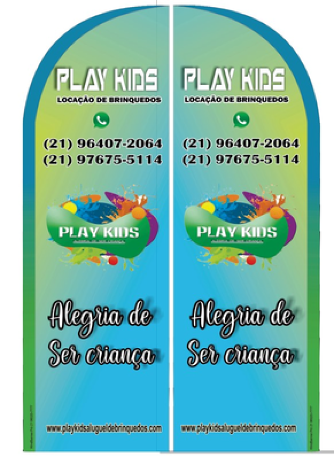 Wind Banner RJ  Para Locações de Brinquedos Play Kids