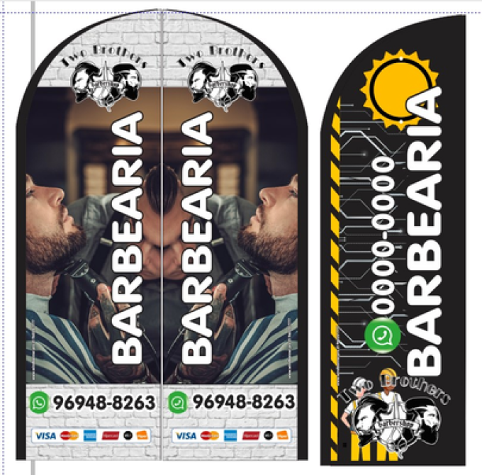 Wind Banner RJ s Para Barbearia Two Brothers