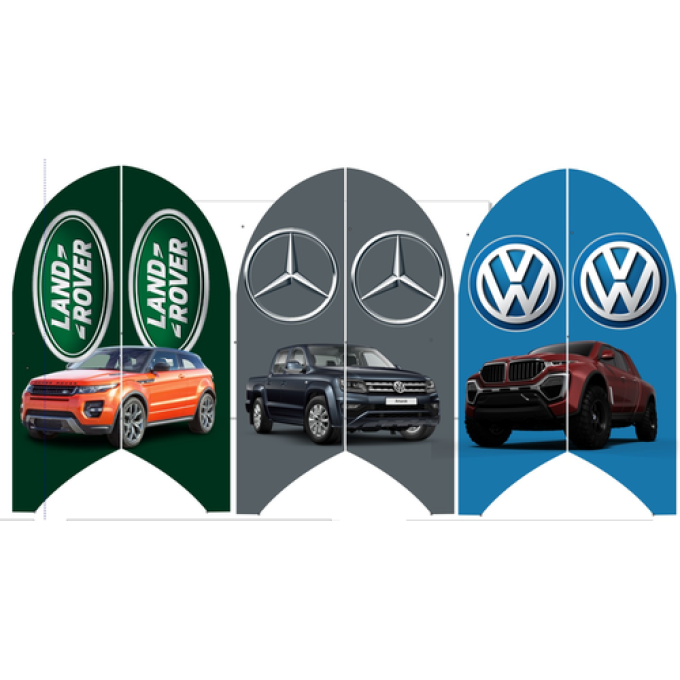 Wind Banner RJ  para Oficinas Mercedez  Land Rover e Volks