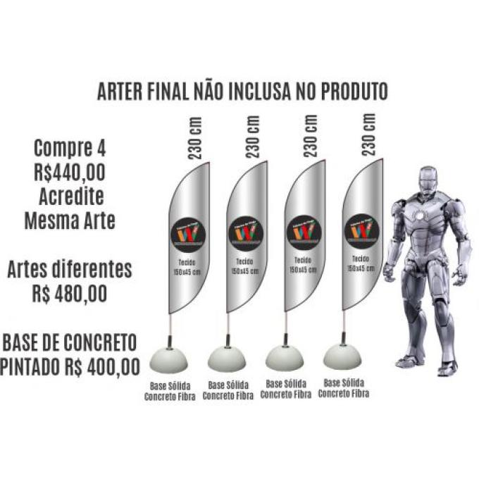 4 Wind Banners Modelo Pena Fina Completo