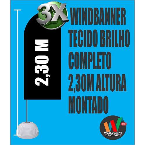 3 UNIDADES  | WIND BANNER 2,30 METROS SUPER OFERTA LIMITADA