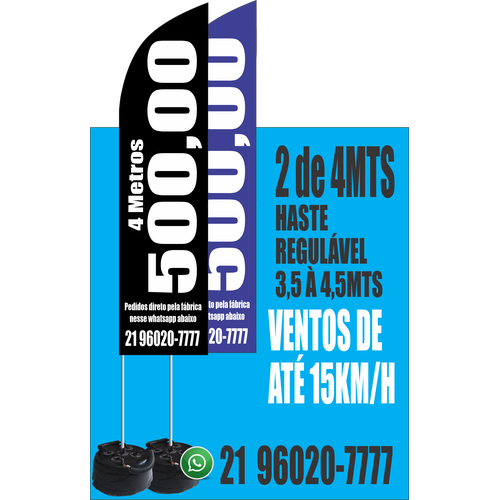 02 UNIDADES DE WIND BANNER 4 METROS * ESGOTADO*