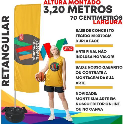 WIND BANNER 3,20 METROS COMPLETO RETANGULAR