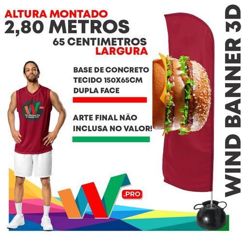 WIND BANNER 3D  2,80 METROS COMPLETO TIPO RETANGULO