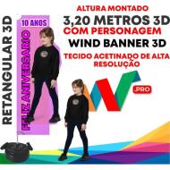 WIND BANNER RETANGULAR 3D  3,20 METROS COMPLETO COM PERSONAGEM [CLONE]