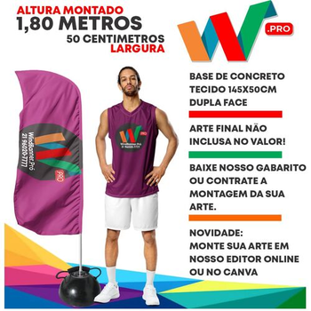 WIND BANNER 1,80 METROS COMPLETO