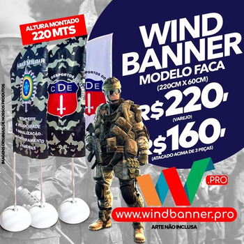 RJ Wind Banner Pena Acima de 2 Unidades 160,00