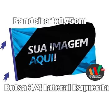 BANDEIRA COM BOLSA LATERAL ESQUERDA 1X0,70CM