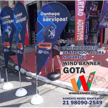 2 Wind Banner ou Wind Flags Modelo Gota 2,50 mts