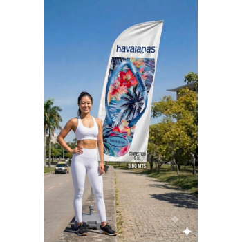 Wind Banner Base Plástica  3 metros