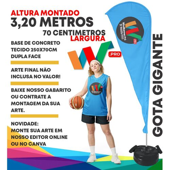 WIND BANNER 3,20 METROS COMPLETO GOTA GIGANTE