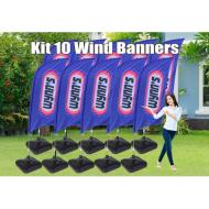 KIT C/ 10 WIND BANNERS COMPLETO
