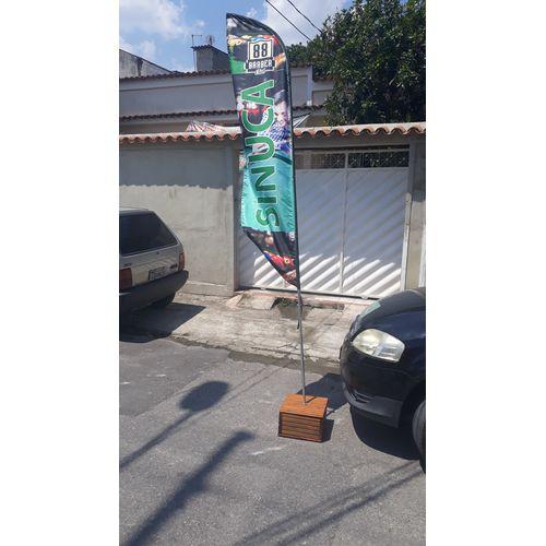 Wind Banner 3x0,60 cm   3 Metros Base de Madeira