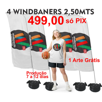 4 WIND BANNER 2,50 MTS 499 + 1 ARTE GRÁTIS