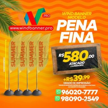 Wind Banner Pena Fina 4 Unidades