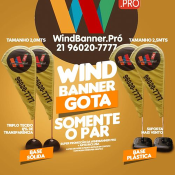 Wind Banner ou Wind Flags Modelo Gota 2,35 mts | Preço de Fábrica! Wind Banner Barato.