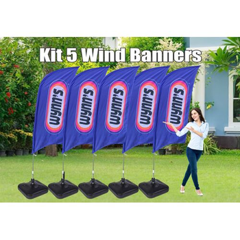 KIT C/ 05 WIND BANNERS COMPLETO