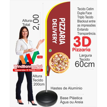 Wind Banner 3D Temático Pizzaria