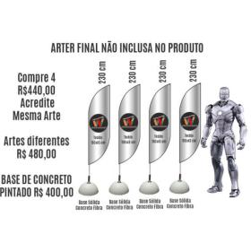 4 Wind Banners Modelo Pena Fina Completo