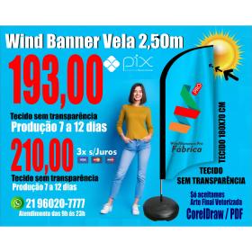 Wind Banners 24hs | 7 dias | 12 dias | Tamanho 2.50m Completo