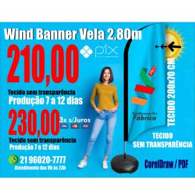 Wind Banners 24hs | 7 dias | 12 dias | Tamanho 2.80m Completo