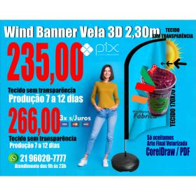 Wind Banners 3D 24hs | 7 dias | 12 dias | Tamanho 2.30m Completo
