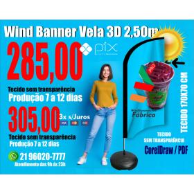 Wind Banners 3D 24hs | 7 dias | 12 dias | Tamanho 2.50m Completo