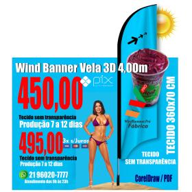 Wind Banners 3D - 24hs | 7 dias | 12 dias | Tamanho 4.00m Completo