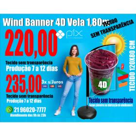 Wind Banners 4D 24hs | 7 dias | 12 dias | Tamanho 1,80m Completo