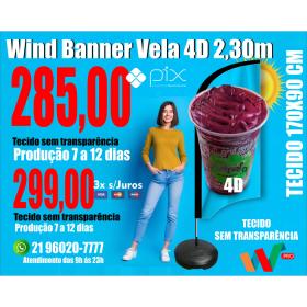 Wind Banners 4D 24hs | 7 dias | 12 dias | Tamanho 2.30m Completo
