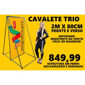 Cavalete Trio  Produção  24hs | 7 dias | 12 dias | Tamanho 2m Completo